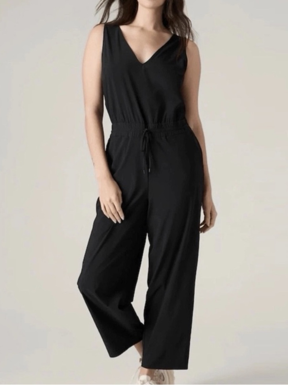 Athleta Avenue Jumpsuit Black Straight Leg 2X